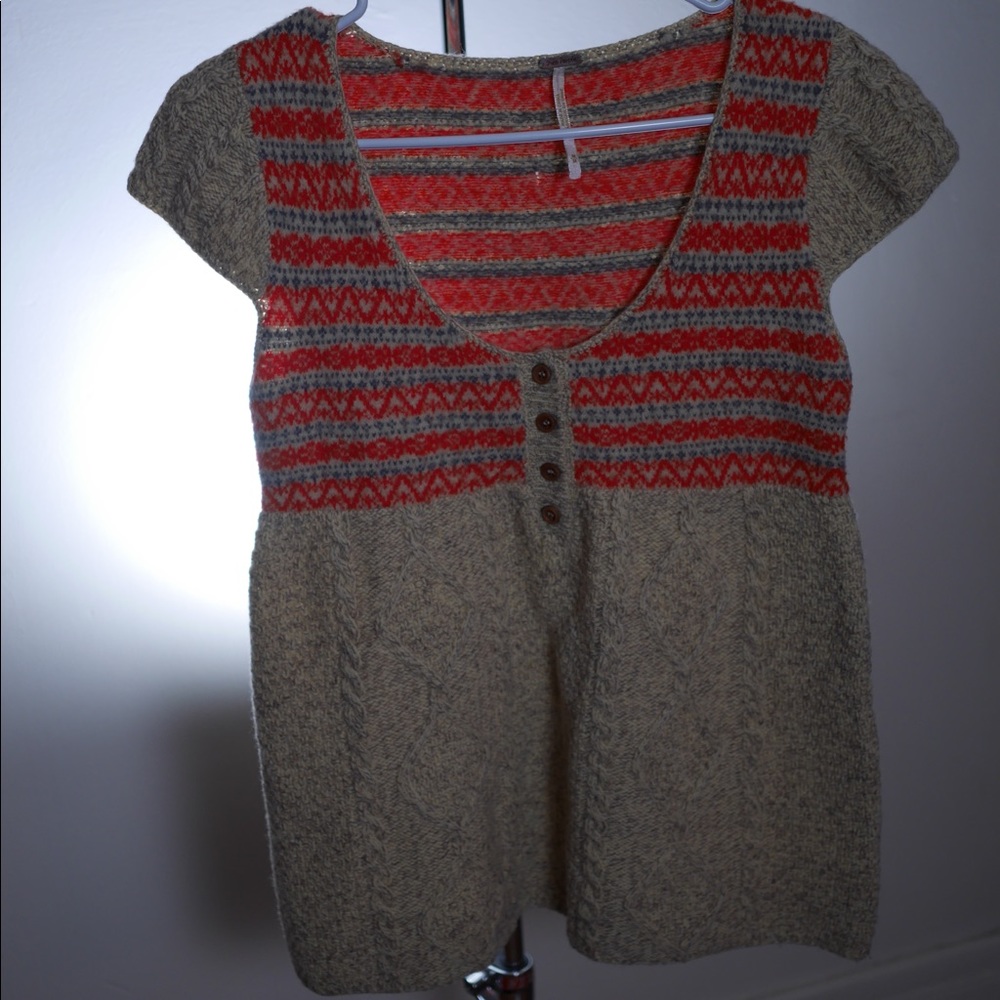 Free People Short Sleeve Sweater
